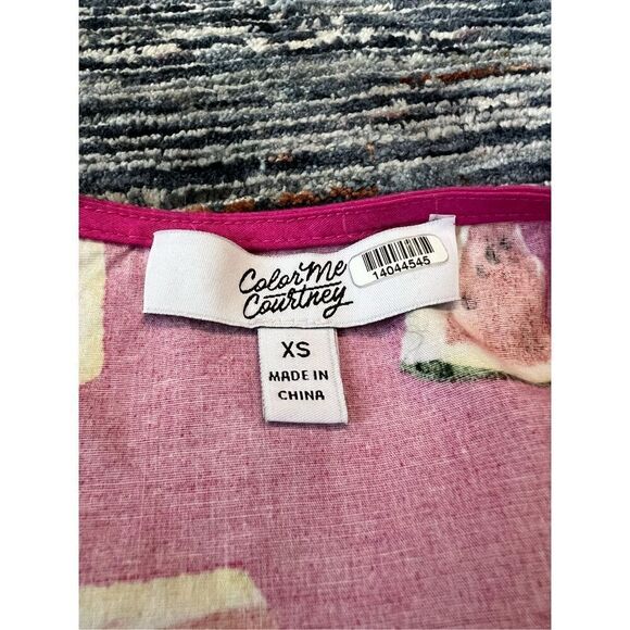 Color Me Courtney Emily Watermelon Print Wrap Blouse Size XS - Picture 5 of 8